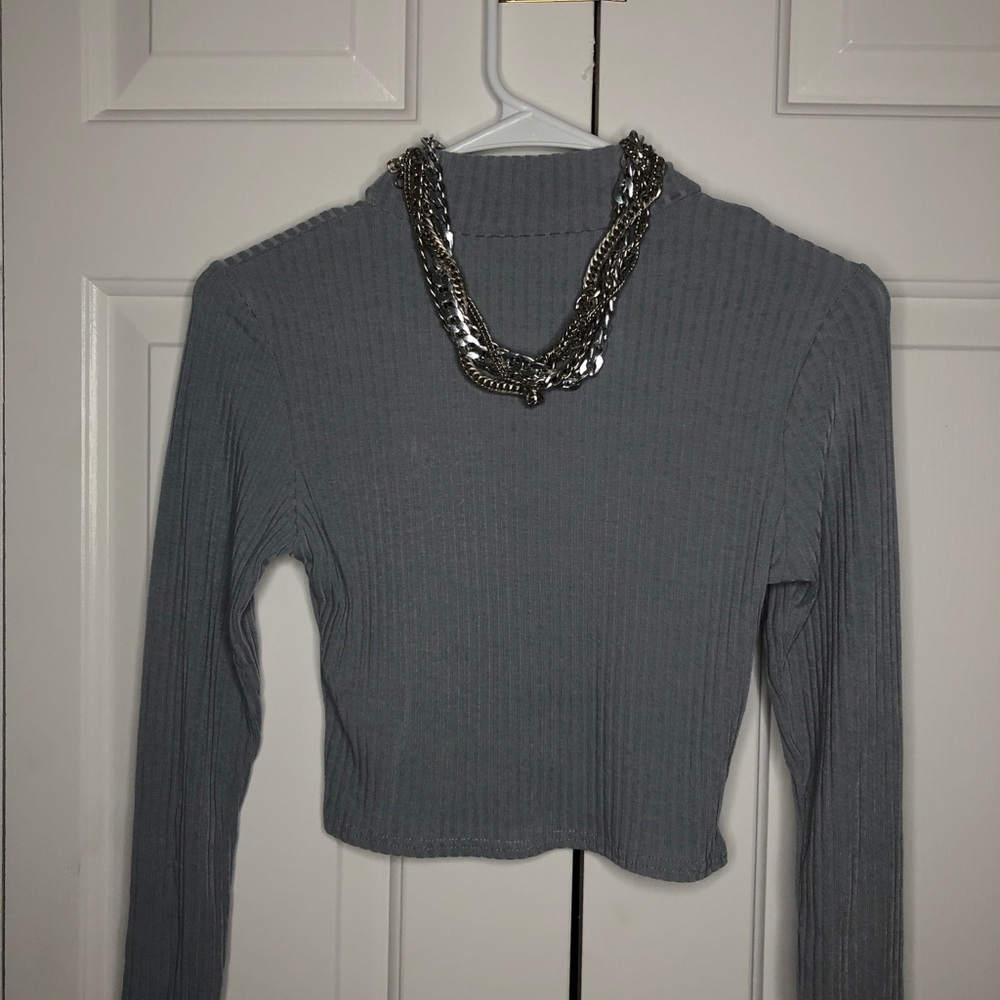 Rib knit crop top👚